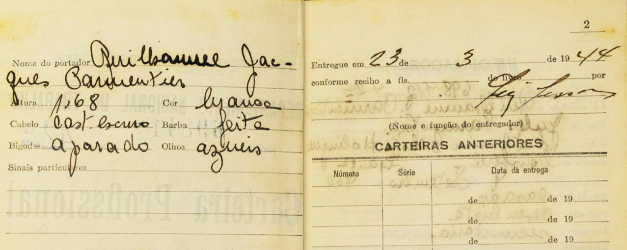 Imagem do passaporte de um migrante