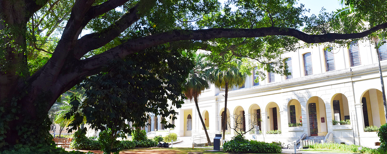fachada do museu com a palavra